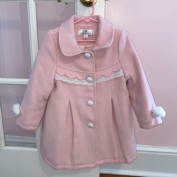 Size 4-5 Beau Kid European Pink Coat & Hat - Picture 2 of 5